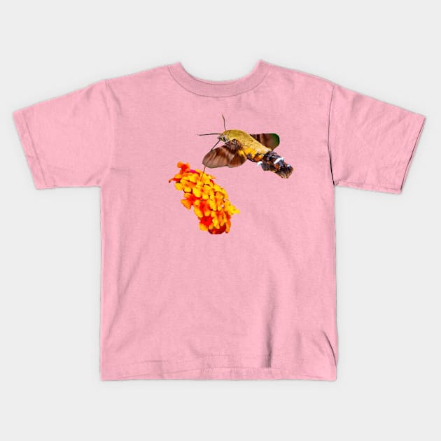 Hummingbird Hawk moth Kids T-Shirt by dalyndigaital2@gmail.com